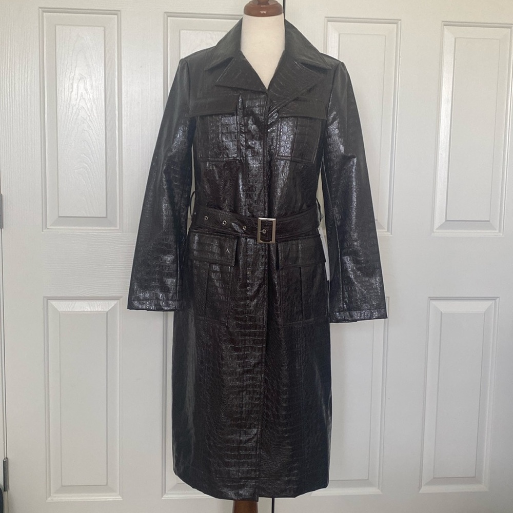 NWT Topshop Full Length Belted Trench Coat Size 6